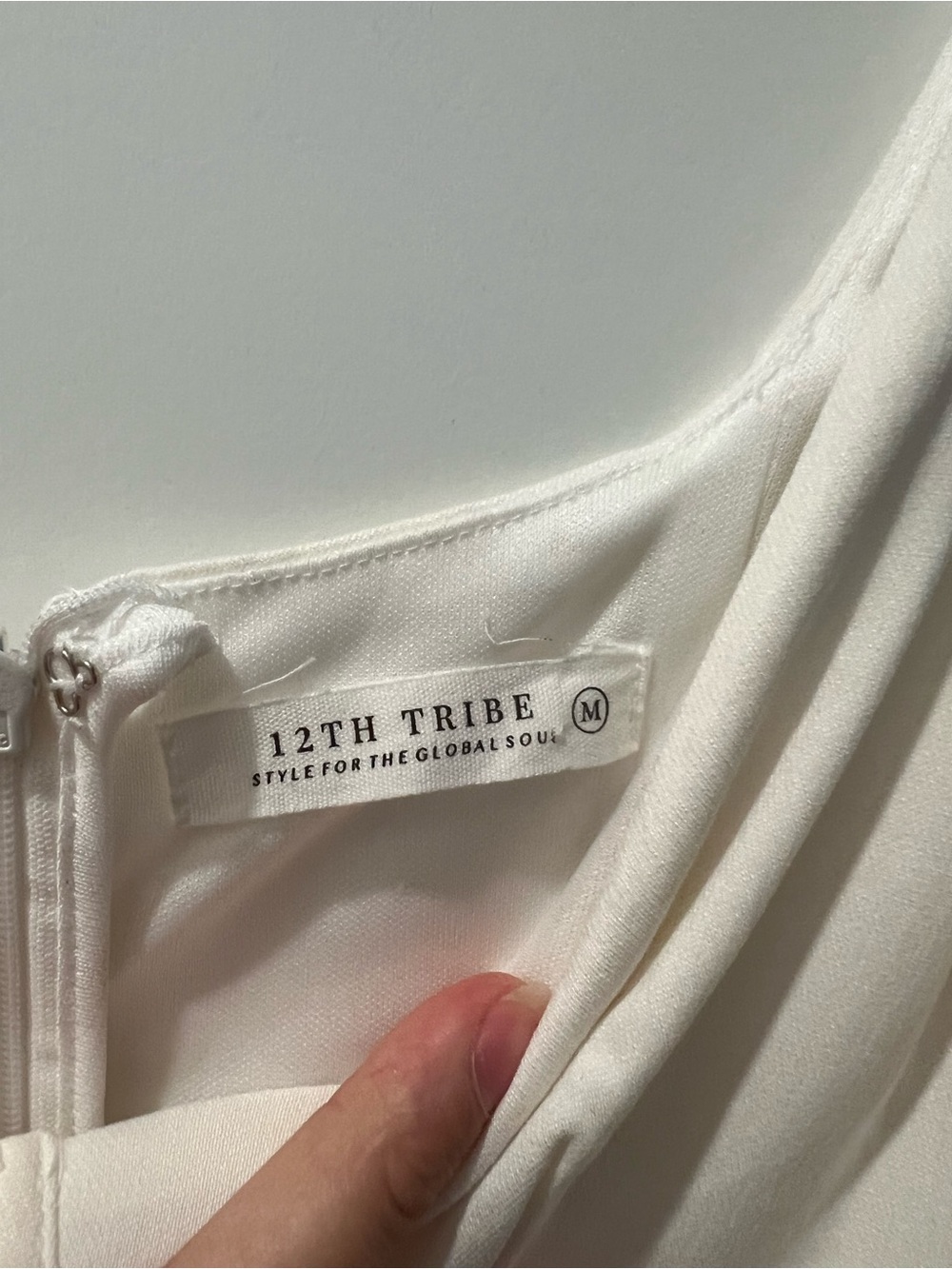 12th Tribe Drop Waist White Mini Dress - Picture 4 of 5